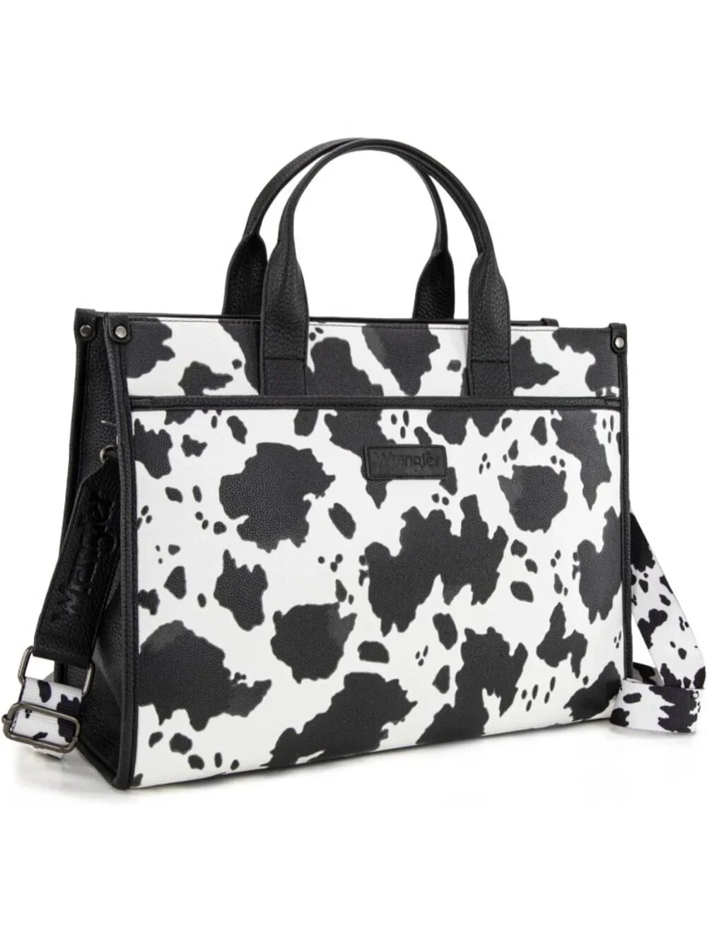 Women's Cow-black Business Briefcase Handbag Adjustable Shoulder Strap Tote Bag